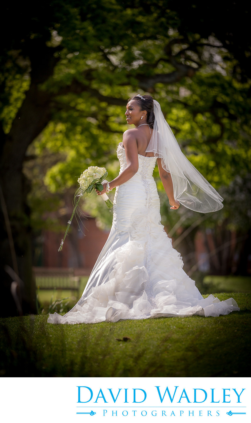 Bride in Sunshine at Nailcote Hall.