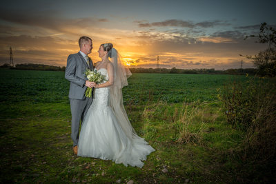 Photographed at Shustoke Barns Wedding Sunset.