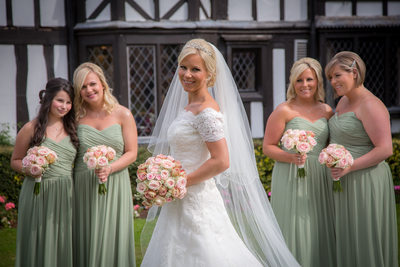 Bride together with her Bridesmaids at Nailcote Hall.