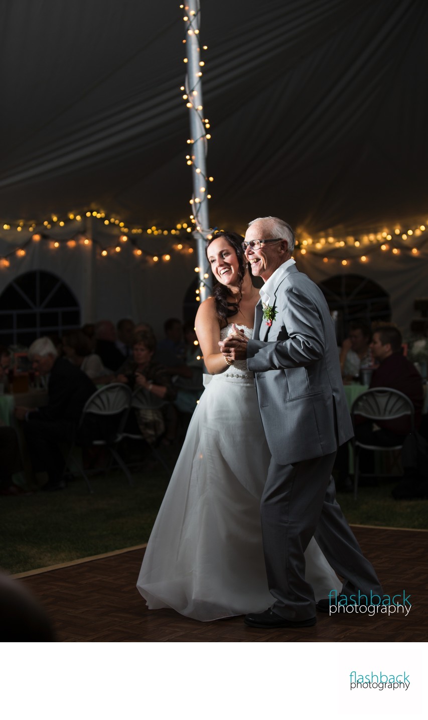 Grandfather Dances with Bride on Wedding Day