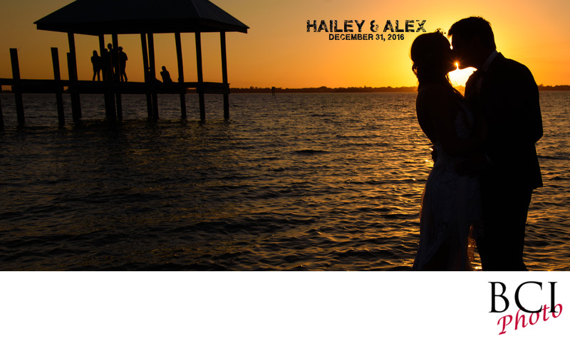 Hot Sunset Wedding Image on the Beach