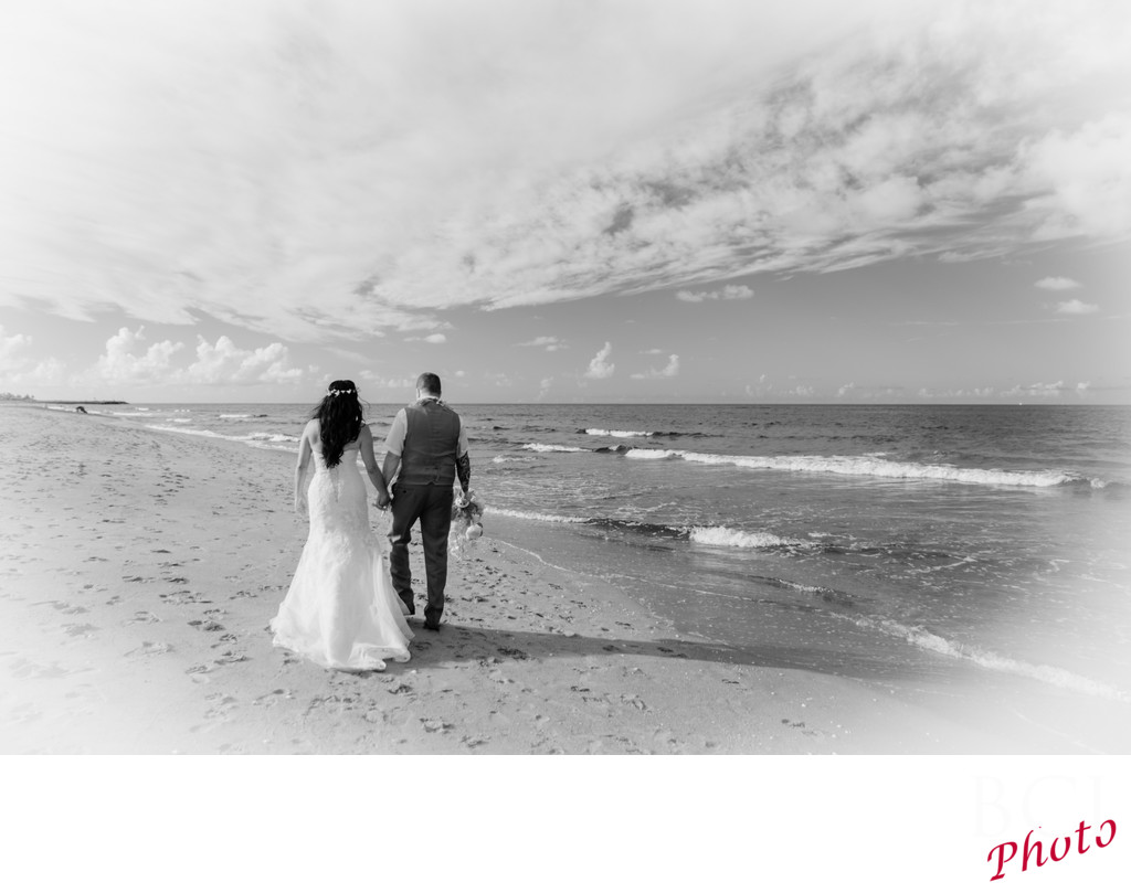 Infrared Wedding Image on the beach in Florida
