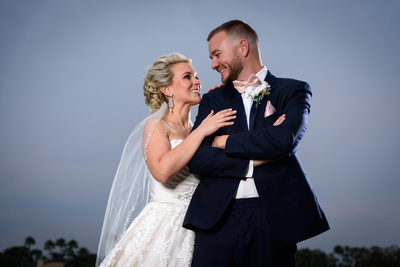 Bride and Groom romantic portrait at Willoughby