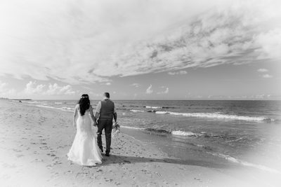 Infrared Wedding Image on the beach in Florida