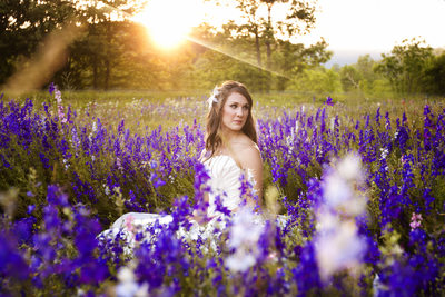 Bridal Portrait in Wildflowers by Aaron Imaging