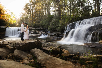 Waterfall Maternity Photo by Aaron Imaging Asheville NC