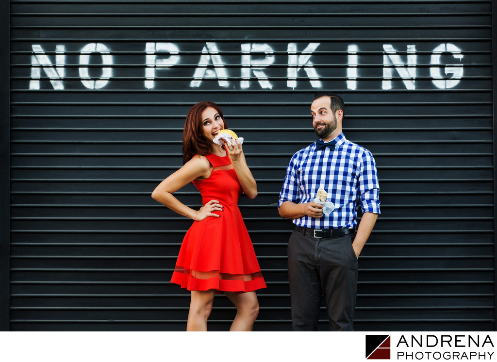Downtown Los Angeles Engagement Session and Props