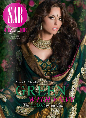 South Asian Bride Cover Emerald Green Lengha