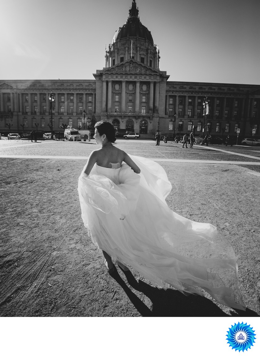 Bride Outside SF City Hall