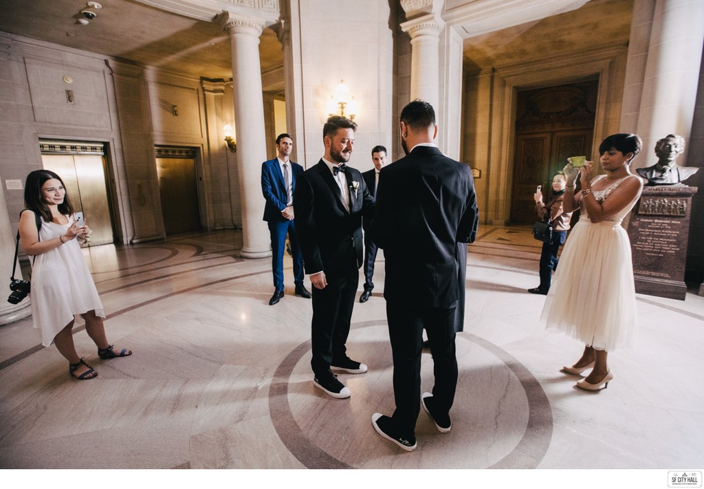 Grooms in Matching Shoes at SF City Hall