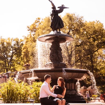 Central Park engagement photo Bethesda Fountain amazing