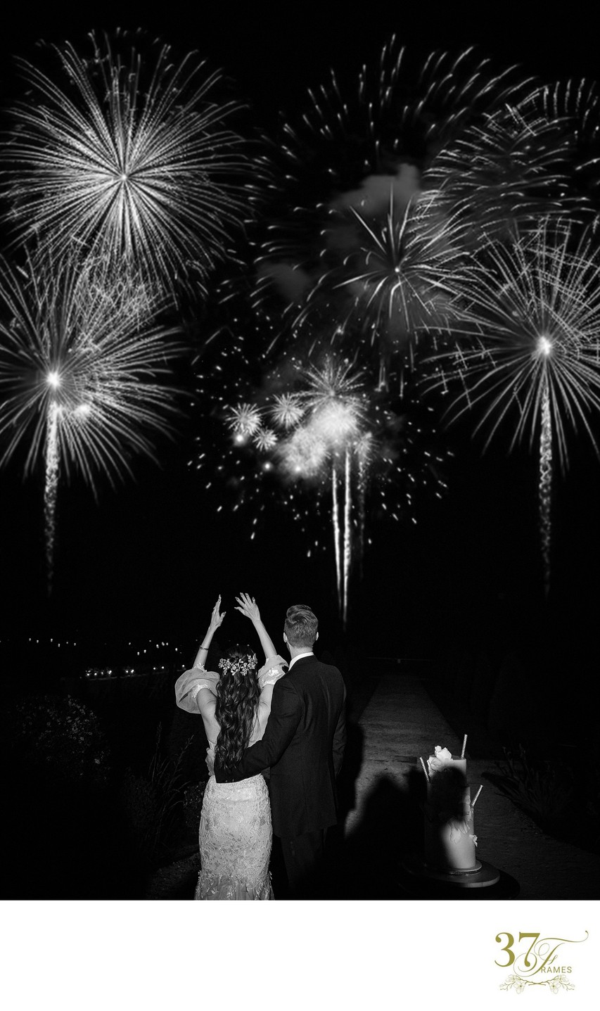 Fireworks Spectacular Delights Guests Château wedding