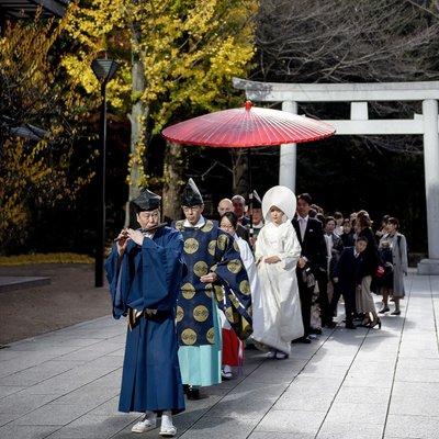 Traditional Shrine Wedding Ceremony in Japan