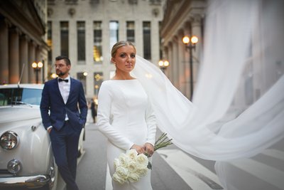 Cathedral veil Chicago bride