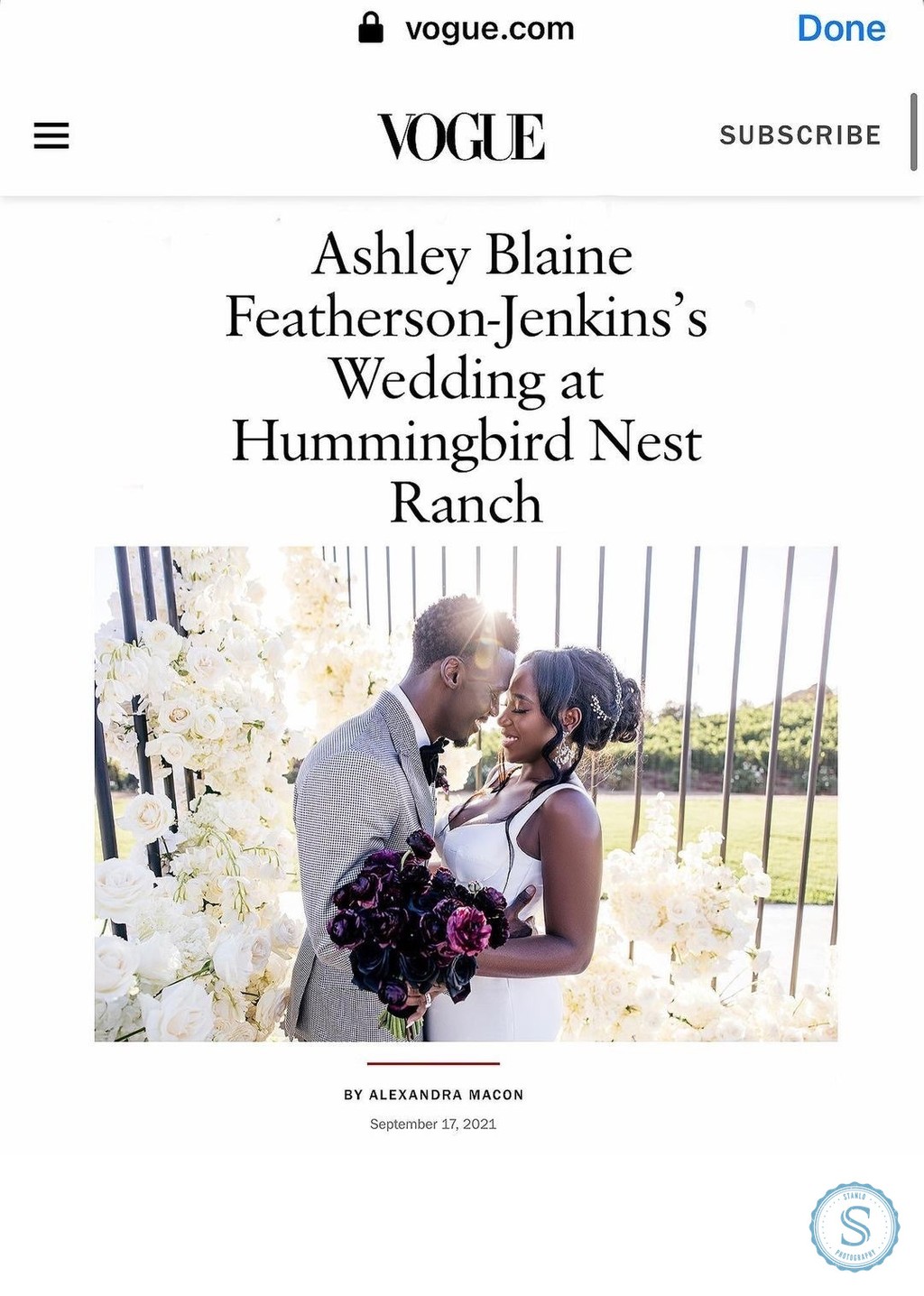 Ashley Blaine Vogue Wedding