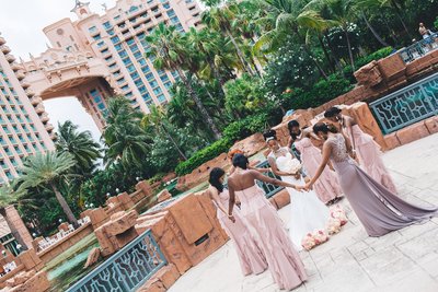 Praying Bridesmaids Bahamas Atlantis
