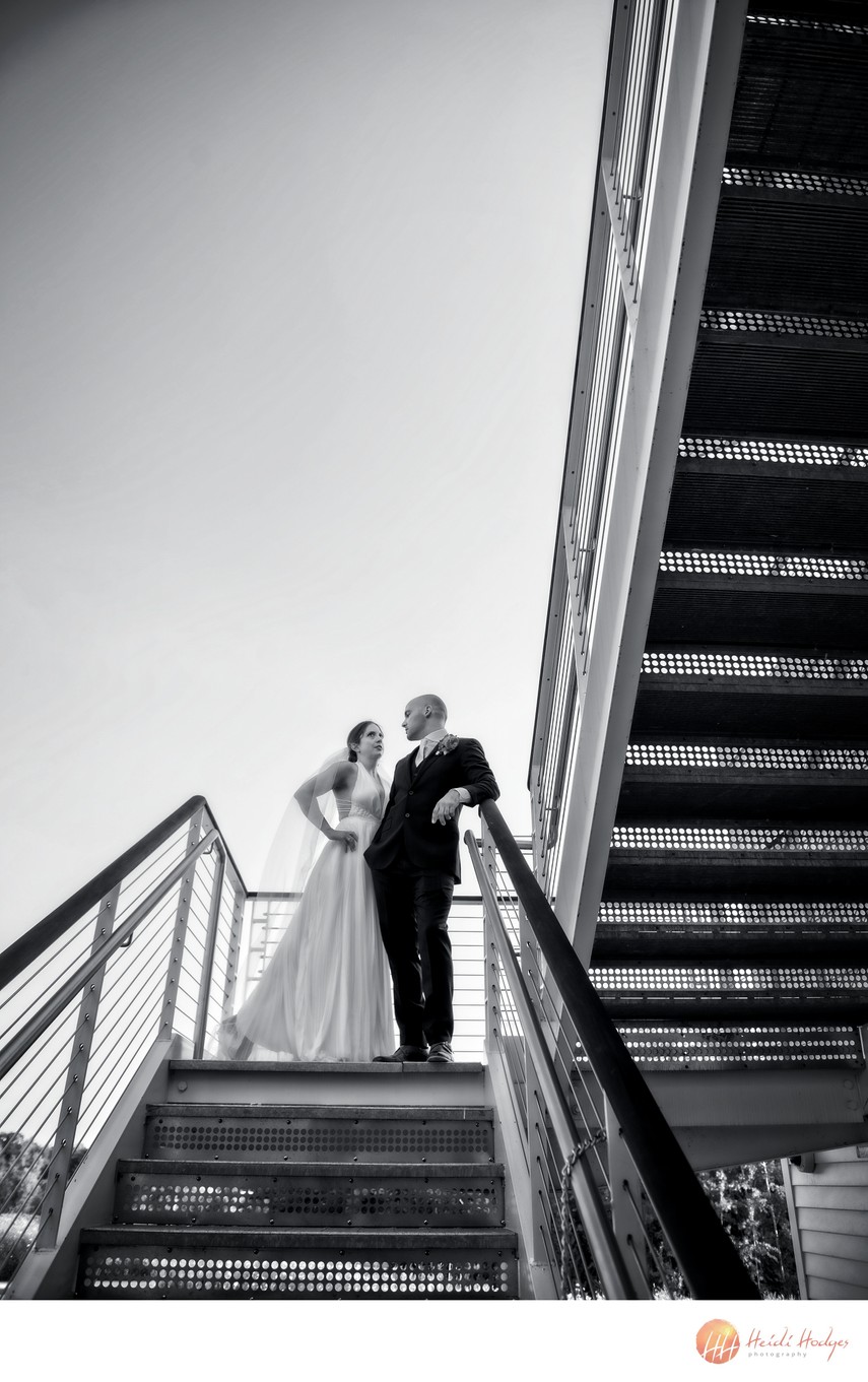 black and white wedding photography Kress Pavilion 