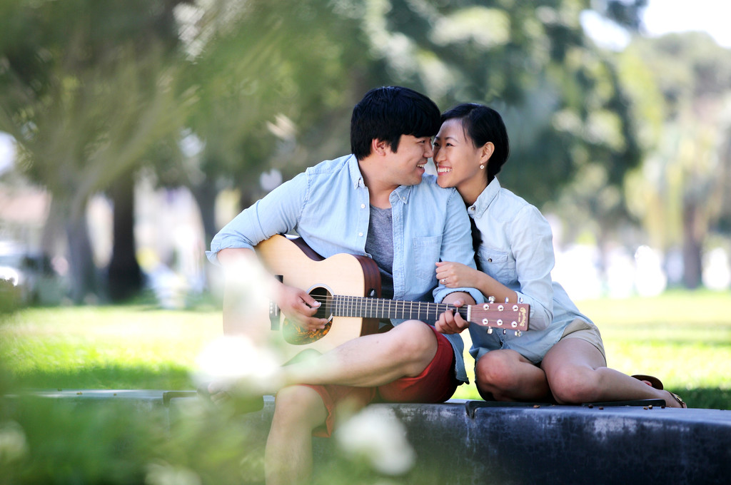 torrance engagement photography music in park