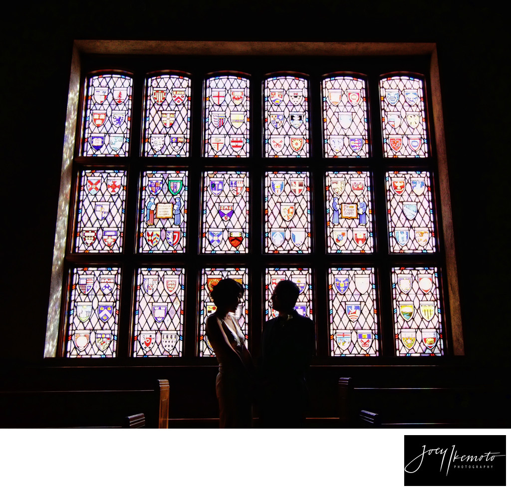 Los angeles wedding photography Stain glass church
