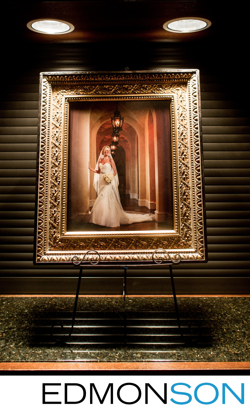 Bridal Portrait On Display At Dallas Wedding Reception