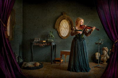 Vermeer Inspired Fine Art Photography - Woman Violin