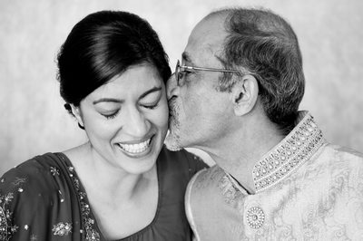 Gujarati Indian Father Kisses Bride's Cheek
