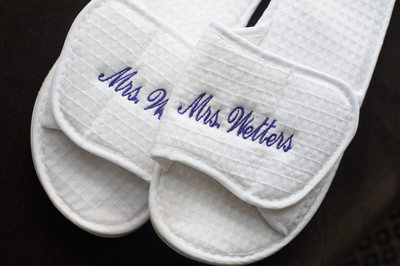 Wedding Slippers Monogrammed With Bride's New Name