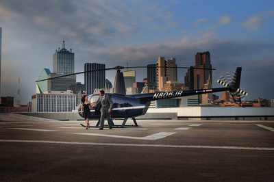 Dallas Indian Wedding Engagement Photo At Heliport
