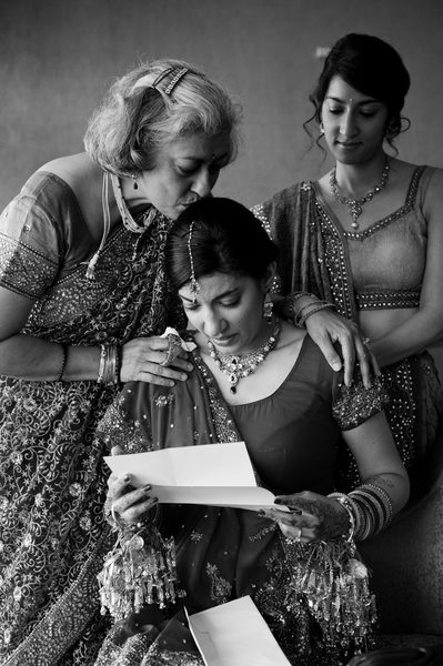 Bride Reads Letter Before Indian Wedding In Dallas