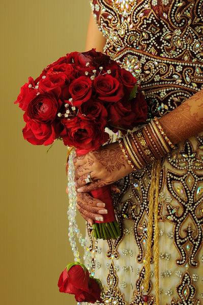 Indian Wedding Bouquet Of Red Roses
