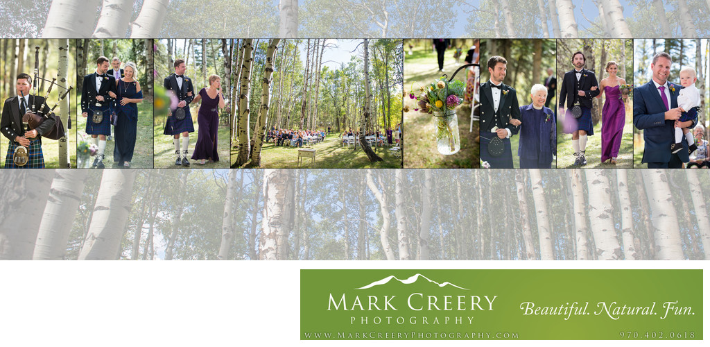 Ceremony in aspen grove at Perry Mansfield wedding
