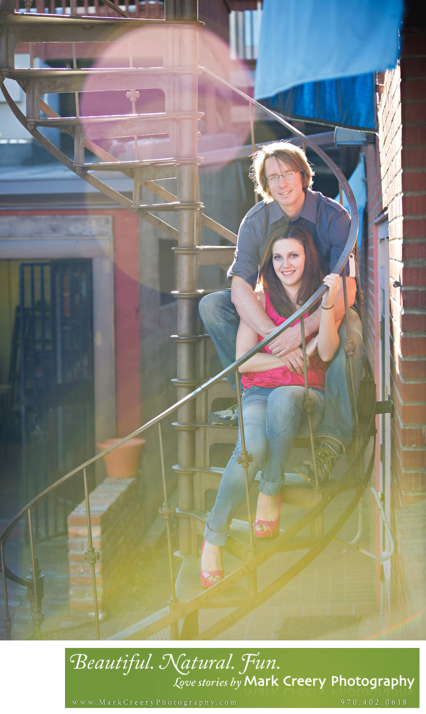 Old Town Fort Collins engagement photography