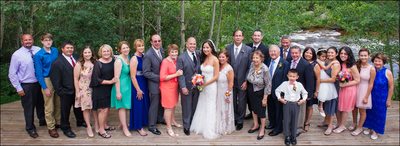 Large family portrait at Wild Basin Lodge wedding
