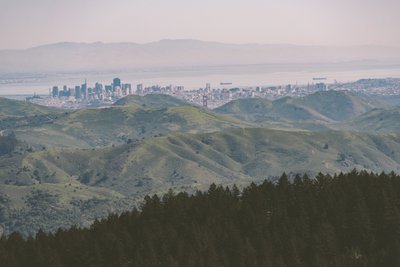 View of San Francisco and beyond from Mt Tamalpais. 