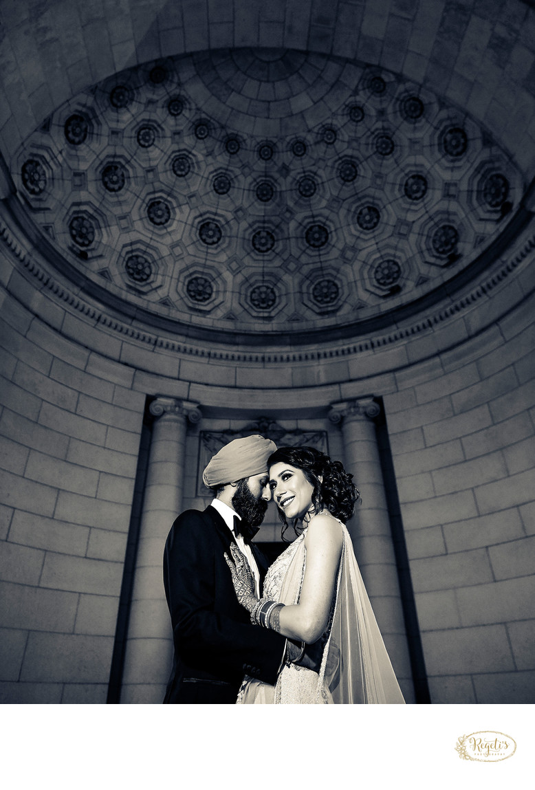 Sikh Bride and Groom Portraits at Union Stattion