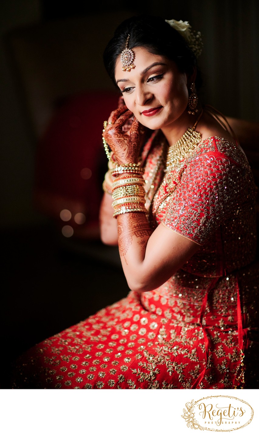 Hindu Bride Getting Ready