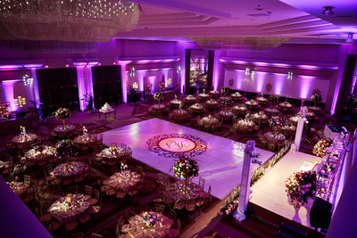 Aerial view of reception decor. 