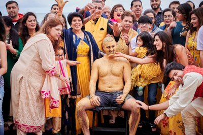 Amit’s Haldi Ceremony on the beach in Fort Lauderdale, Florida