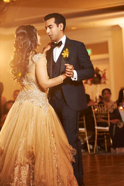 Indian Bride and Groom's First Dance at Wedding Reception