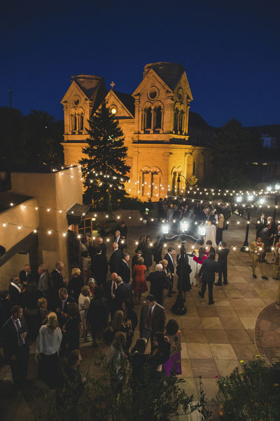 Santa Fe Reception Under Lights Wedding Photographer