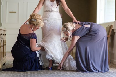 Stunning Wequassett Wedding dress preparations