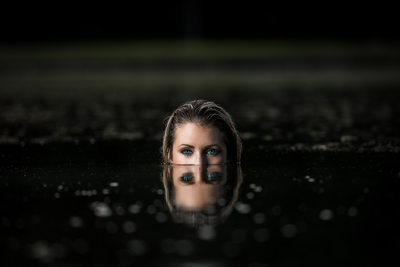 Model submerged in water
