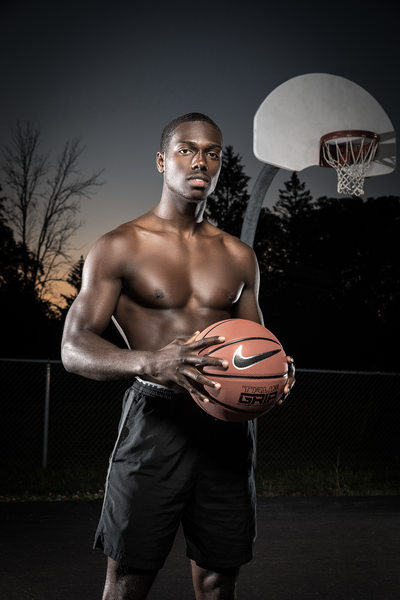 Nike basketball portrait with muscular man