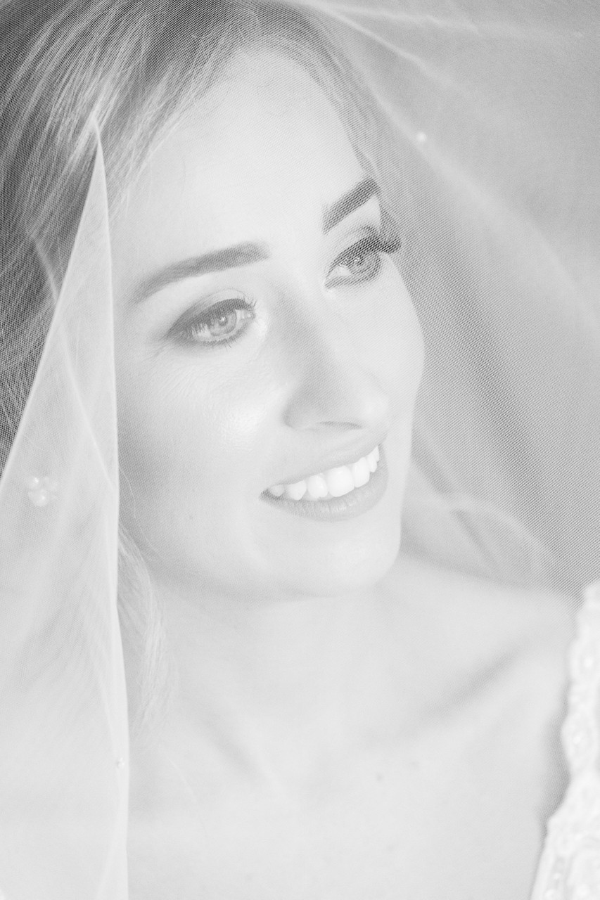 Black and White Bridal Portraits in Athlone