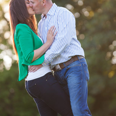 Couple Kissing at Engagement Session in Ireland