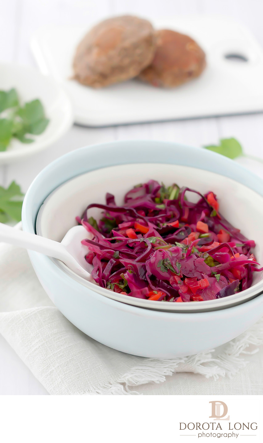 coleslaw made with red cabbage
