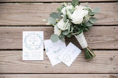 Bridal Bouquet and invitations Wedding photographer CT