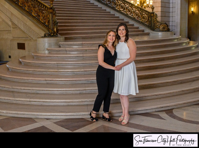 LGBTQ Wedding Photography at San Francisco city hall - Grand Staircase