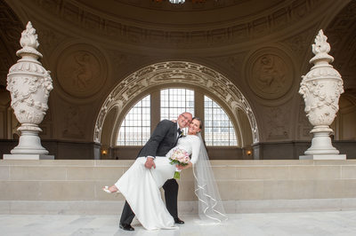 couple married at city hall architecture photo