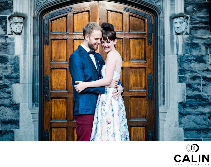 Couple Embrace During Hart House Engagement Session